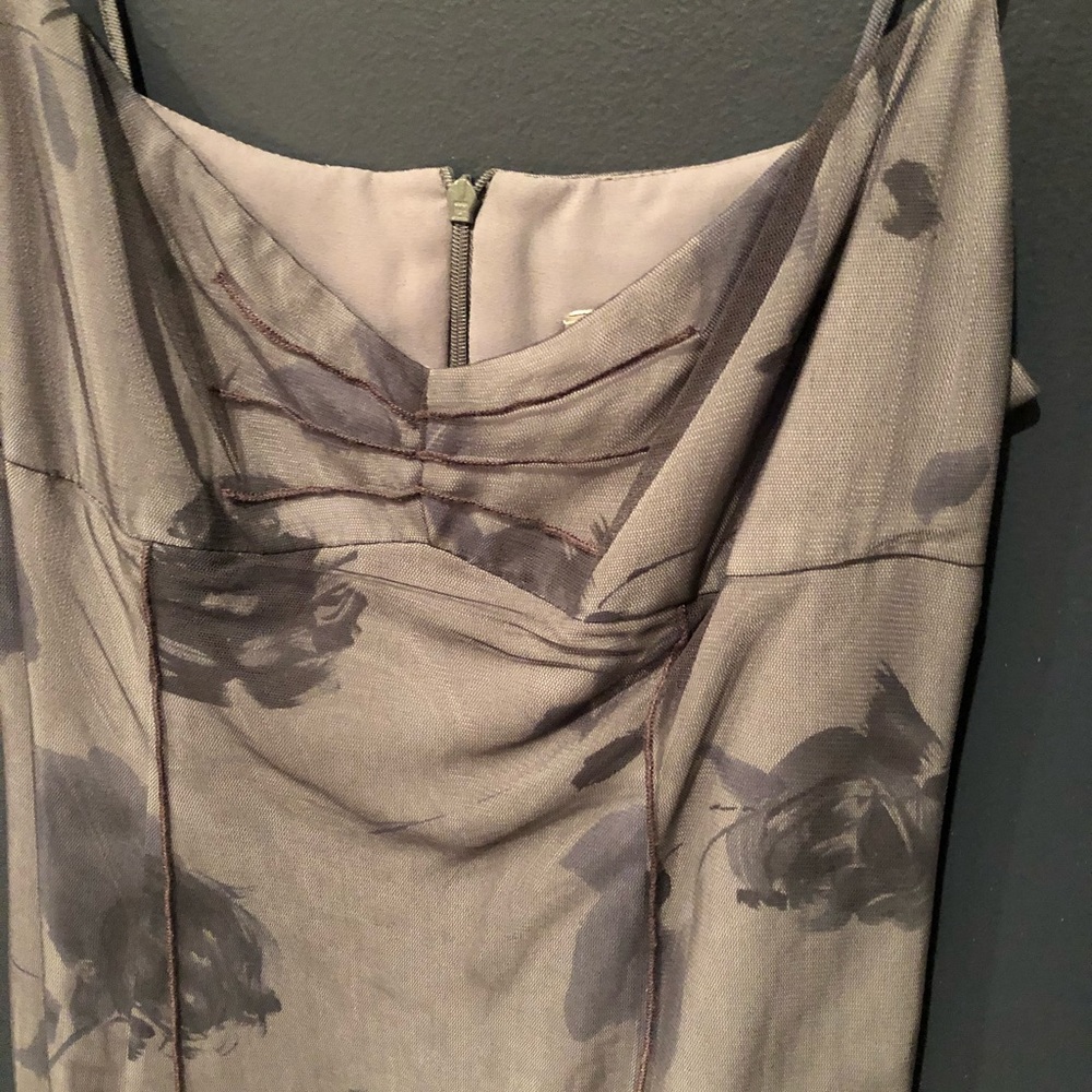 Grey floral midi dress